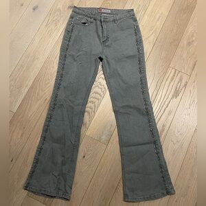 Cos Flare Bling Grey Mid Rise Denim Pants